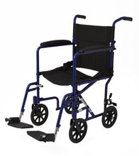 Load image into Gallery viewer, Aluminum Transport Chair with 8" Wheels - Blue