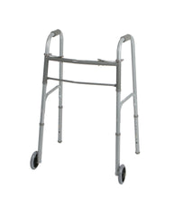 Load image into Gallery viewer, Two-Button Folding Walker with 5 Inch Wheels - Adult - Standard Width - Pack of 4