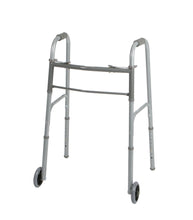 Load image into Gallery viewer, Two-Button Folding Walker with 5 Inch Wheels - Adult - Standard Width - Pack of 4