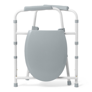 3-in-1 Bedside Commode - Elongated - Foldable - White
