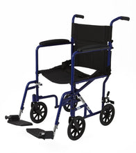 Load image into Gallery viewer, Aluminum Transport Chair with 8&quot; Wheels - Blue
