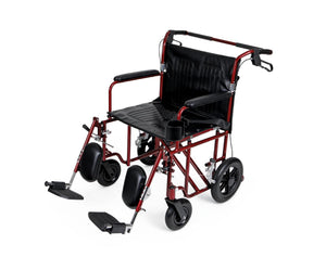 Lightweight Bariatric Transport Chair - Red