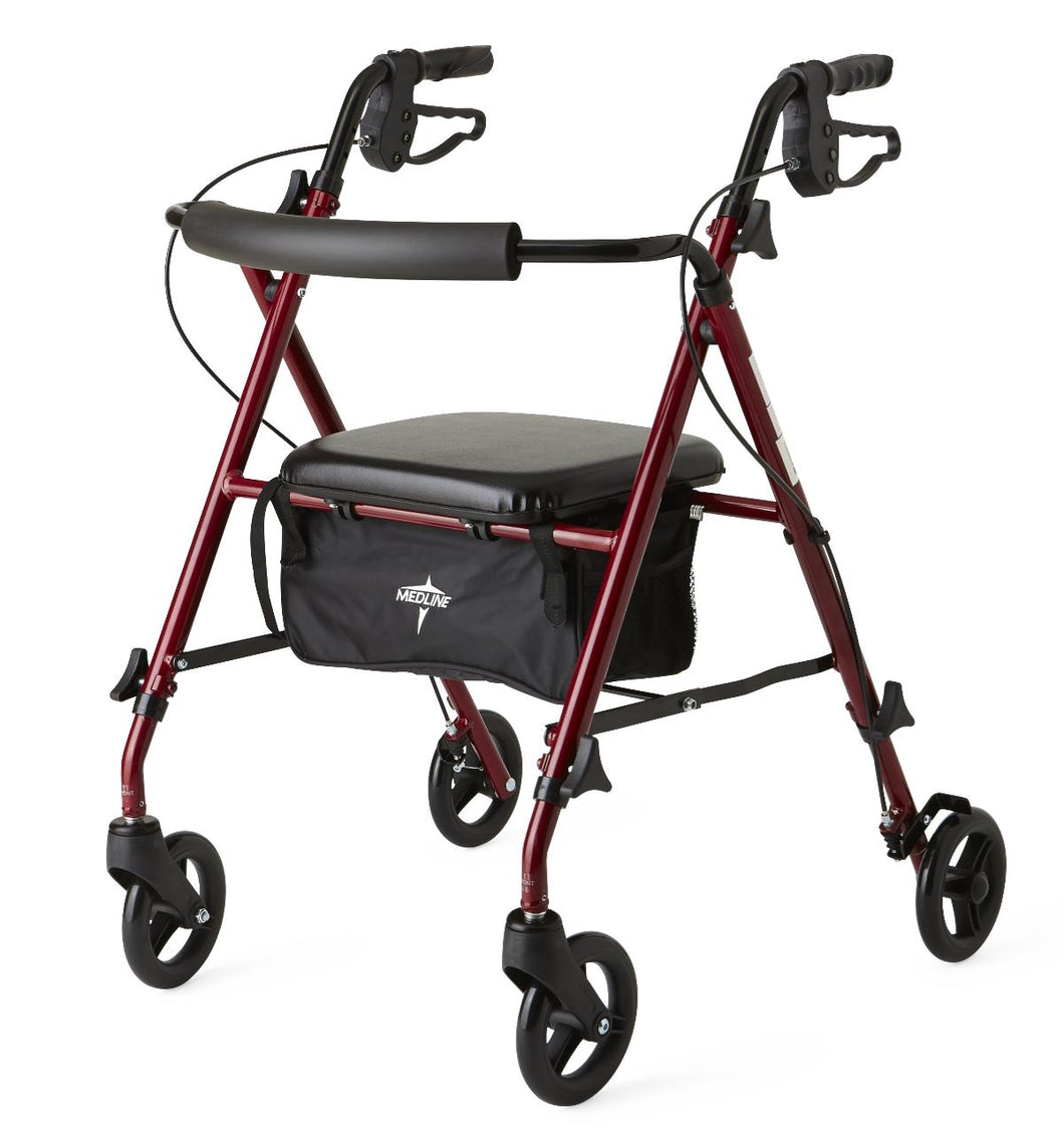 Rollator -UltraLight-Burgundy-6 In.Whls