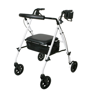 Rollator - Luxe - White - 7 In.Whls