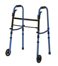 Load image into Gallery viewer, Folding Paddle Walkers with 5&quot; Wheels,Blue,Adult
