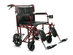 Lightweight Bariatric Transport Chair - Red