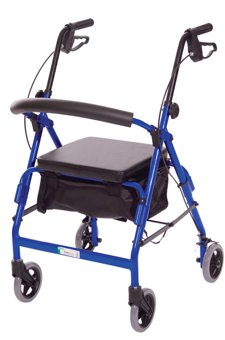 Featherlight 4 Wheel Walker w/Loop Hand Brakes - Blue