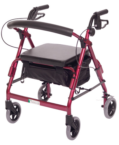 Featherlight Demi 4 Wheel Walker w/Loop Hand Brakes - Blue